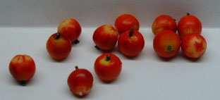 Dollhouse Miniature Red Apples, S/12